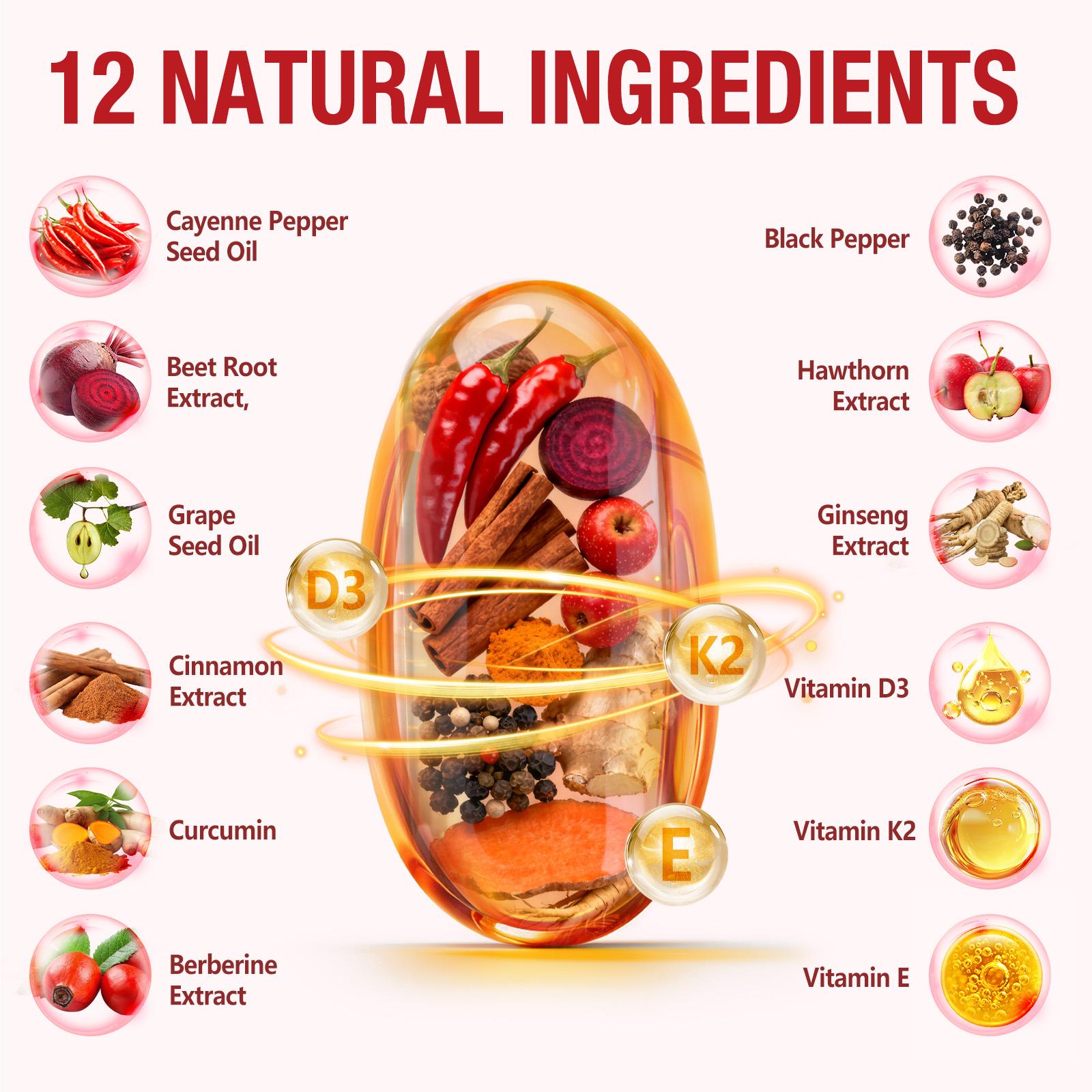 Cayenne Pepper Capsules 240ct | with Turmeric Curcumin & Beet Root Extract | Supports Heart Health, Blood Circulation & Cardiovascular Function | High Potency Capsaicin Supplement