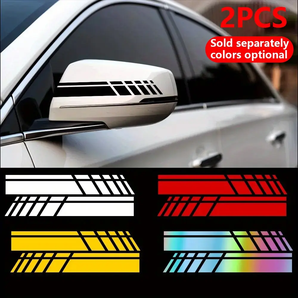 2-Pack Sporty Car Rearview Mirror Stickers, Pattern Design, Scratch-Resistant, Decorative Car Decals, Decal For Cars, Automotive Accessories, Vehicle Decoration