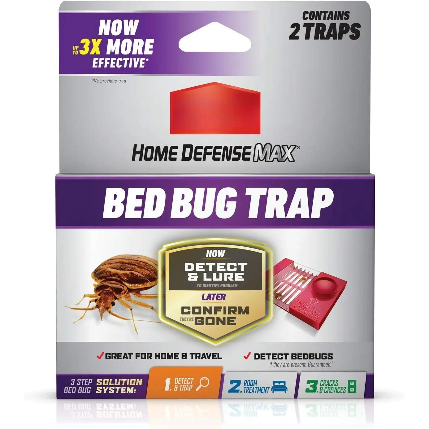 2-Pack Compact Bed Bug Traps, Fragrance-Free Insect Pest Control Solution, Detects Bed Bugs, 24-Month Durability, Indoor Home & Travel Use Tool