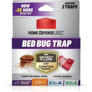 Home Defense Max Bed Bug Trap, Detect Bed Bugs in Homes and While Traveling, 2-Pack