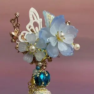 Blue Flower Beaded Pen