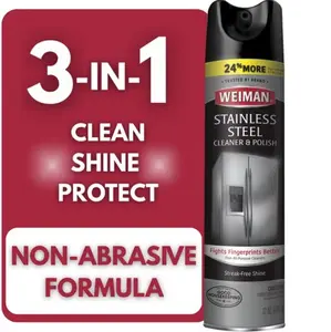 Weiman Stainless Steel Cleaner & Polish Spray for Kitchen and Home Appliances, 12 oz, Floral Scent