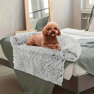 Plush Cat & Dog Bed Blanket with Support Pillow – Warm Winter Mat with Anti-Slip Bottom, Sofa Protector & Comfy Rest Spot, 3 Sizes for All Pets,Cozy Gift for Cats & Dogs