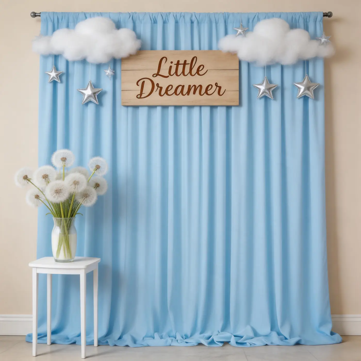2-Panel Baby Blue Soft Synthetic Hanging Photography Backdrop Cloth Set, 10ft H x 5ft W Wipe-Clean Flowing Floor Drape - Home Party Decorations, Wedding Backdrop Fabric, Party Decoration Supplies for Studio Banners