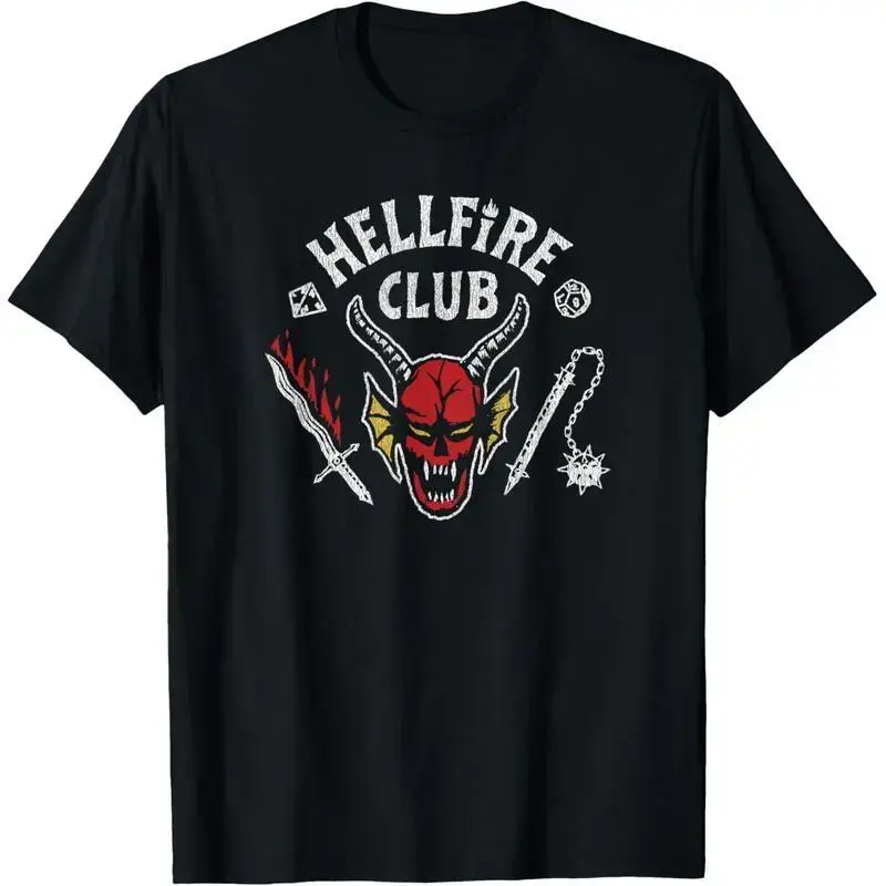 4 Hellfire Club Skull & Weapons T-Shirt lsj08