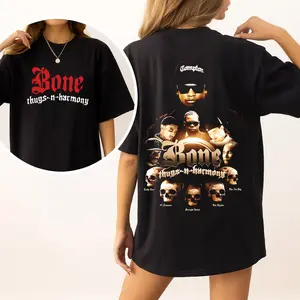 Eazy E Bone Thugs N Harmony Graphic Fashion Shirt- Vintage Casual Fashion Graphic Tee - 100% Cotton Unisex Printed T-shirt - Hip hop Shirts