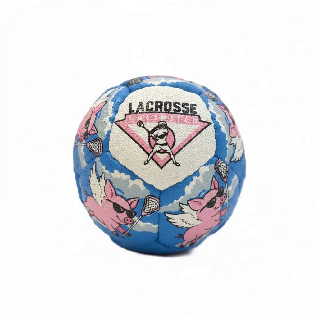 Lacrosse Training Ball, Flying Pigs Pattern - Shockproof and Durable with Regulation Dimensions for High Speed Shooting, Single Ball, Standard Size, Training Football Balls
