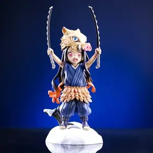 Demon Slayer Nezuko Cosplay Ietsuzou Pig Head Standing Anime Figure Model Decoration, Collectible Statue for Fans