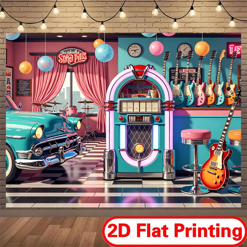 Polyester Banner Backdrop Decoration with 2D Flat Printing for Home Theater, Gaming Room