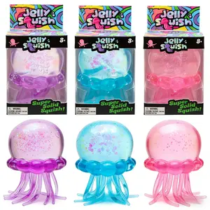 Jelly Squishy Super Soft Glitter Fidget Toy - Satisfying Squeeze Sensory Toy for Stress Relief & Desk Fun - Easter Basket Stuffers & Gift Ideas
