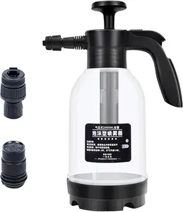 Manual Pressure Foam Sprayer 2L Handheld Garden Pump Sprayer Car Wash Foam with Thickened Pressure Bar Handle for Home Gardening Car Washing (White)