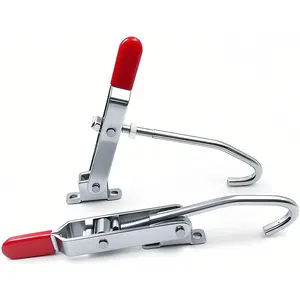 J Hook Type Toggle Clamp,2Pack 375 lbs Holding Capacity,Adjustable Pull Hook Type Quick Release Heavy Duty Woodworking,Racks,Drum Smokers,Fixed Clamp (452)