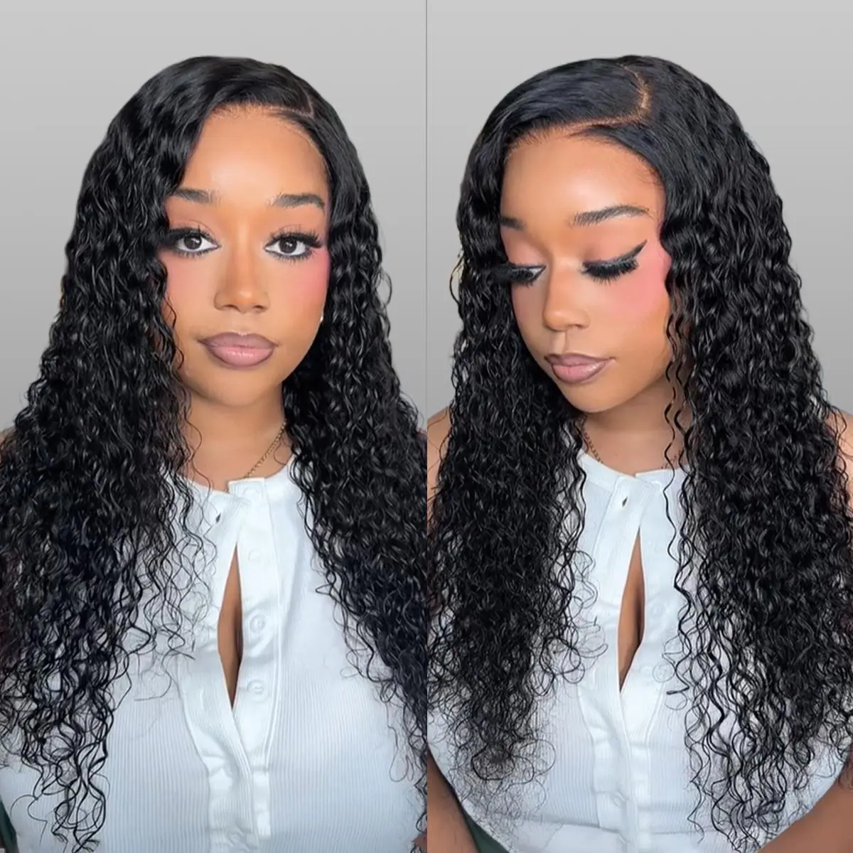BGMgirl Water Wave 7x5 Lace Pre Side Part C-part Wear Go Glueless Wig Pre Bleached Knots Pre Plucked Hairline Pre Cut Lace 180% Density 100% Human Hair Beginner Friendly Clearance Sale #mothersdaygift #SummerVibes