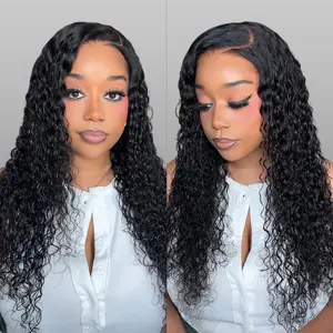 BGMgirl Water Wave 7x5 Lace Pre Side Part C-part Wear Go Glueless Wig Pre Bleached Knots Pre Plucked Hairline Pre Cut Lace 180% Density 100% Human Hair Beginner Friendly Clearance Sale
