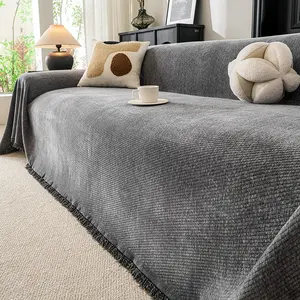 1 pc high-end chenille sofa cover, suitable for all seasons and beloved by pet dogs. Non-slip, machine-washable sofa protector, ideal for single, double, and three-seater sofas, including sofa pads, covers, blankets, and throws