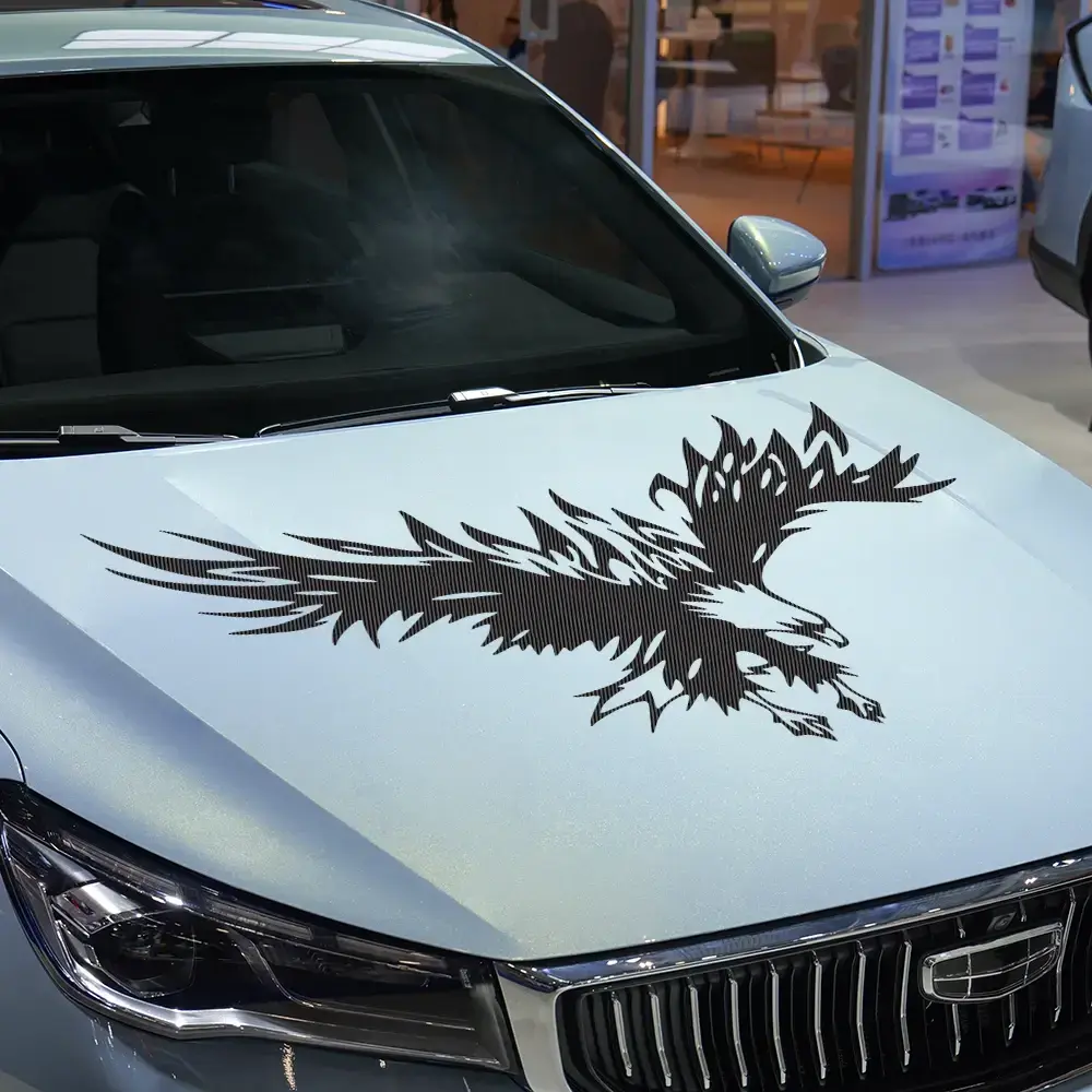 Car Bonnet Stickers Eagle Pattern Vinyl Decal Auto Colorful Waterproof Vehicles PVC Stickers Exterior DIY Decoration Accessories