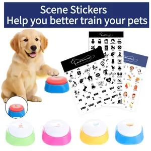 Interactive Pet Talking Button – Light-Up Voice Recording Button with DIY Stickers, Communication Toy for Dogs & Cats (Pink)