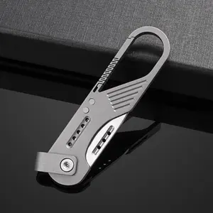 Titanium alloy mini utility knife retractable box cutter keychain box cutter portable utility knife package opener mail opener small box cutter mini cutter tool craft knife diy cutting tool office utility knife lightweight box