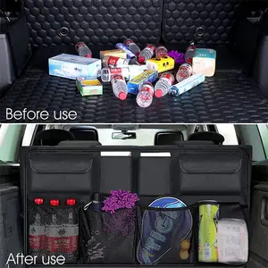 Car Rear Seat Back Hanging Bag Anti-Slip Breathable Wear-Resistant New Waterproof Stain-Resistant Autumn Winter High-End Light Luxury Handwoven Car Backseat Organizer Rear Seat Back Hanging Bag