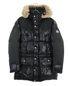 Moncler Puffer Jacket Frey Nylon Down Jacket Black Size 1