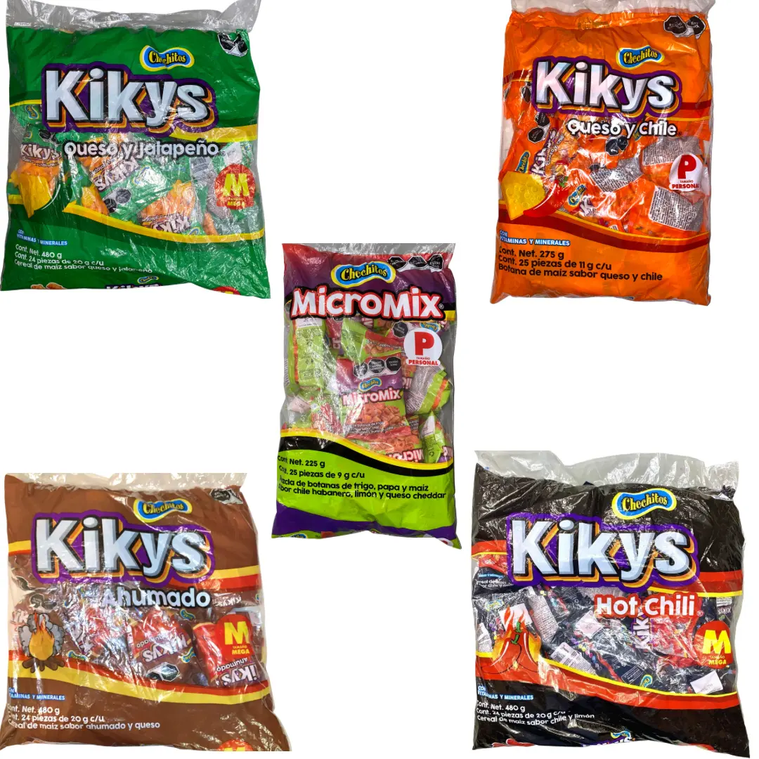 KIKYS CHECHITOS - BOTANA DE MAIZ DE DIFERENTES SABORES - PRODUCT OF MEXICO