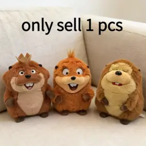 Hoppers King George Mabel Loaf Beaver Plush Toy Soft Fluffy Stuffed Animal Cute Beaver Doll For Kids Birthday Gift Home Decor