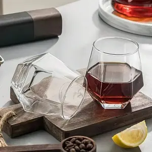 2pcs/6pcs 300ML Handleless Glass Cups, Reusable Cocktail Whiskey Barware, Whiskey Glasses, Wedding Birthday Party Gifts, Modern High-Quality Drinkware