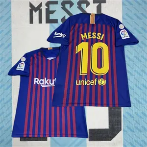 18 19 FCB Home Red Blue Messi 10# Short Sleeve Soccer jersey