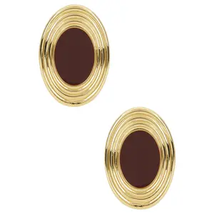 Heaven Mayhem Rowan Stud Earrings in Gold & Brown