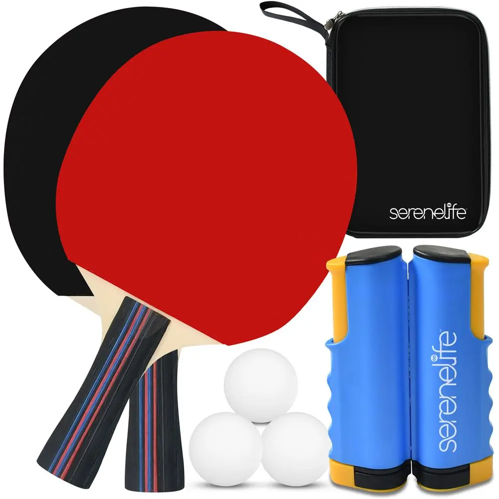 Portable Table Tennis Set with Retractable Net | Ping Pong Kit Includes 2 Rackets & 3 Balls with Expandable Net - Indoor Outdoor Game Set with Carry Bag, Perfect Gift for Kids & Adults