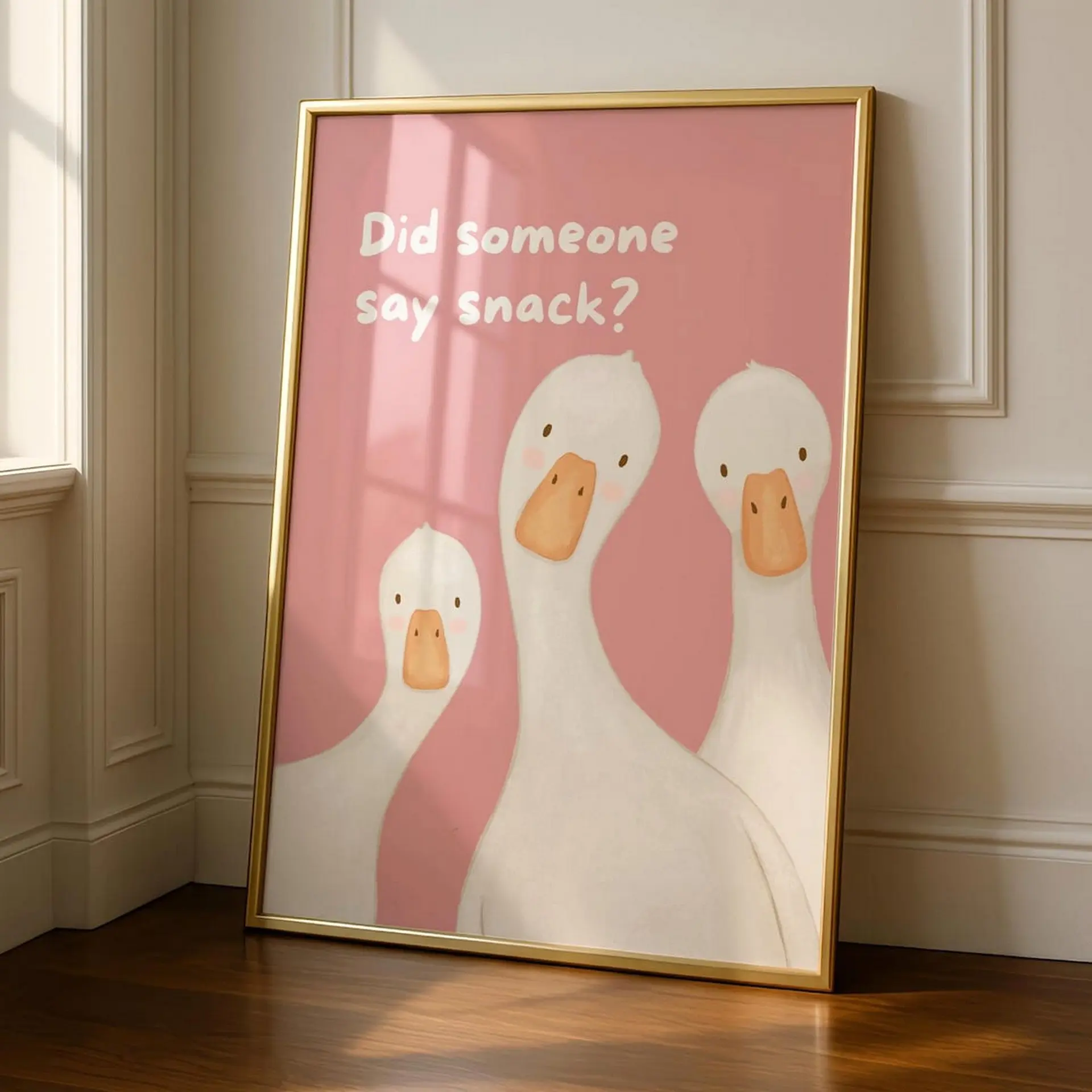[NO FRAME] Kitchen Goose Print - Funny Wall Art  Snacks Typography Decor  Family Poster