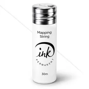 Permanent White Brow Mapping String [100 Ft - 30 m Bottles] Pre-Inked String for Permanent Makeup and Microblading Supplies, Brow Mapping Kit, Eyebrow Thread for Shaping (White)