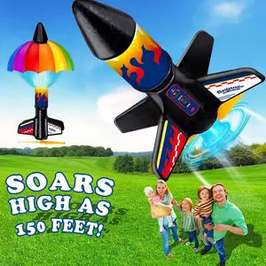 Electric Rocket Launcher Toy, Motorized Air Rocket Toy, Launches Rocket Up to 164 Feet, Fun Outdoor Toys, Self-launching Rocket Toy for Kids