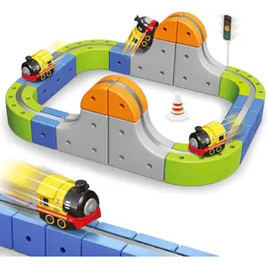 55/69/101pcs Magnetic Track Car Toys Set with Electric Train, /, STEM Learning Race Track with Traffic Signs & Magnetic for Boys & Girls 3+ Years - Birthday Party Gift, Motor Skills Development (Multi-Level)