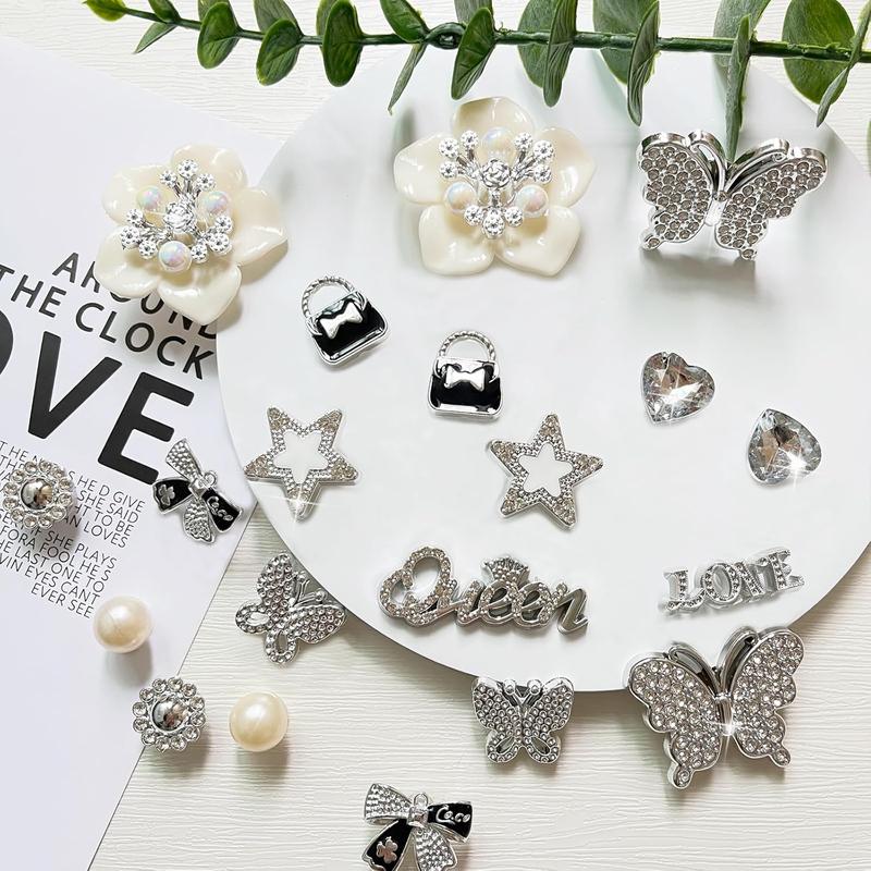 Mimilove Bling Shoe Charms for Women,Girly Golden Chains for Clog Sandals,Rhinestones Bling Chain Charms Cute Designer DIY Shoe Accessories Decoration Jewels Party Favors