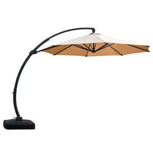 Aoxun 11 FT Cantilever Umbrella with Base Included, Patio Large Aluminum Offset Umbrella Windproof with 360°Rotation, Heavy Duty Frame for Outdoor, Pool, Deck and Garden patio  furniture
