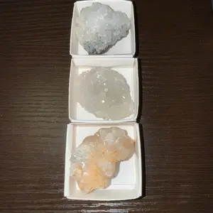 Natural Clear Green Apophyllite & Stilbite Crystal Cluster Lot | Rare Mineral Collectible Specimen