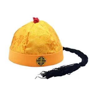 Traditional ChineseEmperor Hat for Costume Party Silk Fabric Chinese Palace Prince Hat Tangzhuang Cosutme Accessories