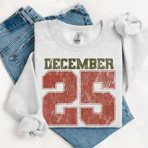 Retro Christmas Sweatshirt/Hoodie/T-shirt, December 25 Shirt, Holiday Clothing, Womens Christmas Shirts, Christmas Crewneck, Christmas Gift, Winter Sweater