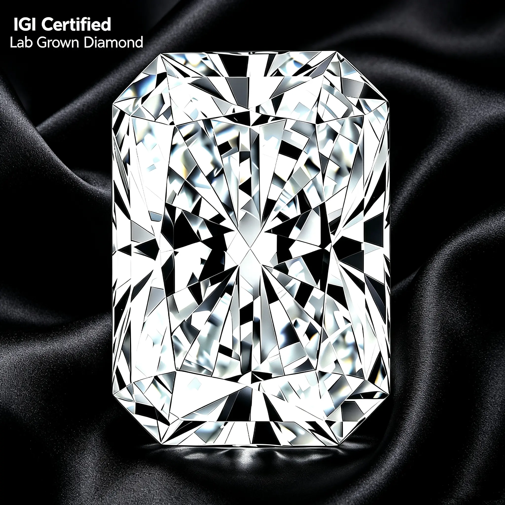 Lab-Grown Diamond IGI Certified Customized Diamond RADIANT Cut Craftsmanship，D Color VVS1 Clarity Loose Stone Exceptional Brilliance in Every Facet