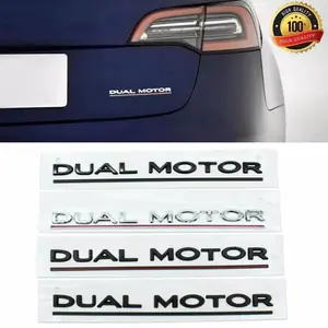 1X NEW DUAL MOTOR FOR TESLA MODEL 3 Y X S REAR (3M ADHESIVE) TRUNK TAILGATE EMBLEM BADGE DECAL