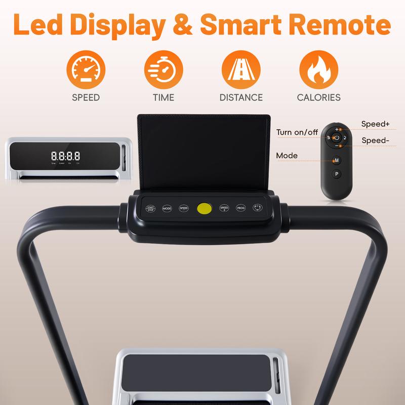 Compact 3-in-1 Under Desk Treadmill - Quiet Walking Pad with Remote & LED Display, 200 LBS Capacity, Portable for Home/Office