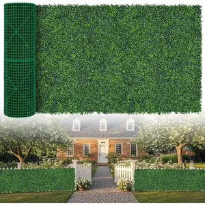 Artificial Boxwood Roll,40x120 in(33.3 sqft) UV-Anti Faux Ivy Grass Wall Backdrop for Balcony ,  Grennery Wall Decor for Garden, Patio, Backyard