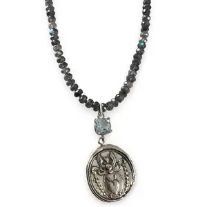 Angel Heart Blue Topaz and Labradorite Necklace