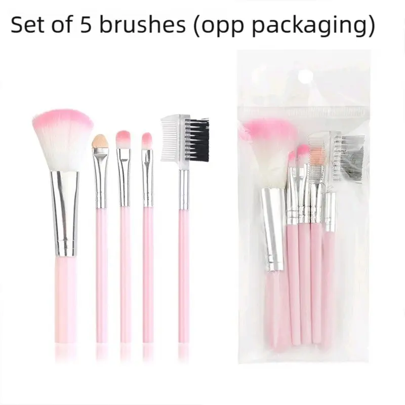 5pcs Multi-function Makeup Brush Set, Including Eye Shadow Brush, Lip Brush, Blush Brush, eyeshadow,Makeup Tools for Women