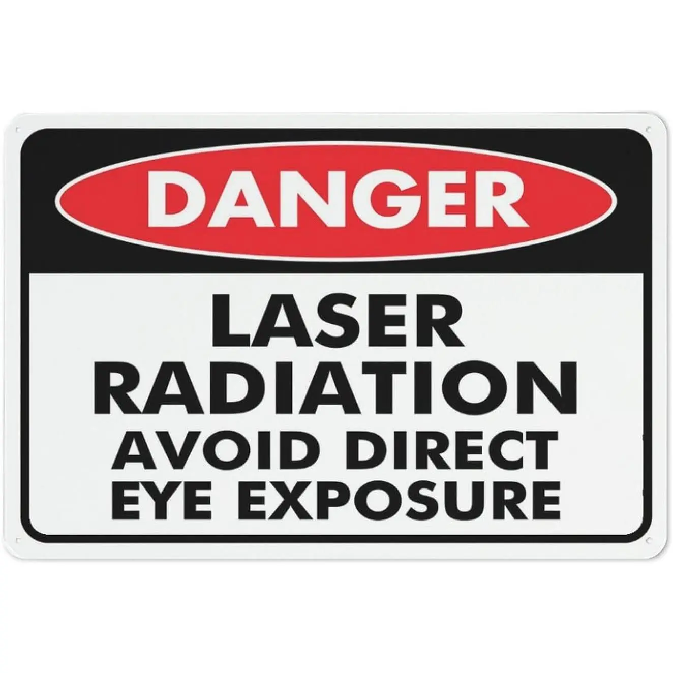 Danger Laser Radiation Avoid Direct Eye Exposure Sign Warning Tin Sign Home Kitchen Farm Garden Garage Wall Decor 12X8Inch