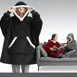 JointlyCreating Wearable Blanket Hoodie for Adults & Teens Oversized Sherpa Hooded Blanket Warm Cozy Sweatshirt 35 Inch Gift for Christmas Birthday