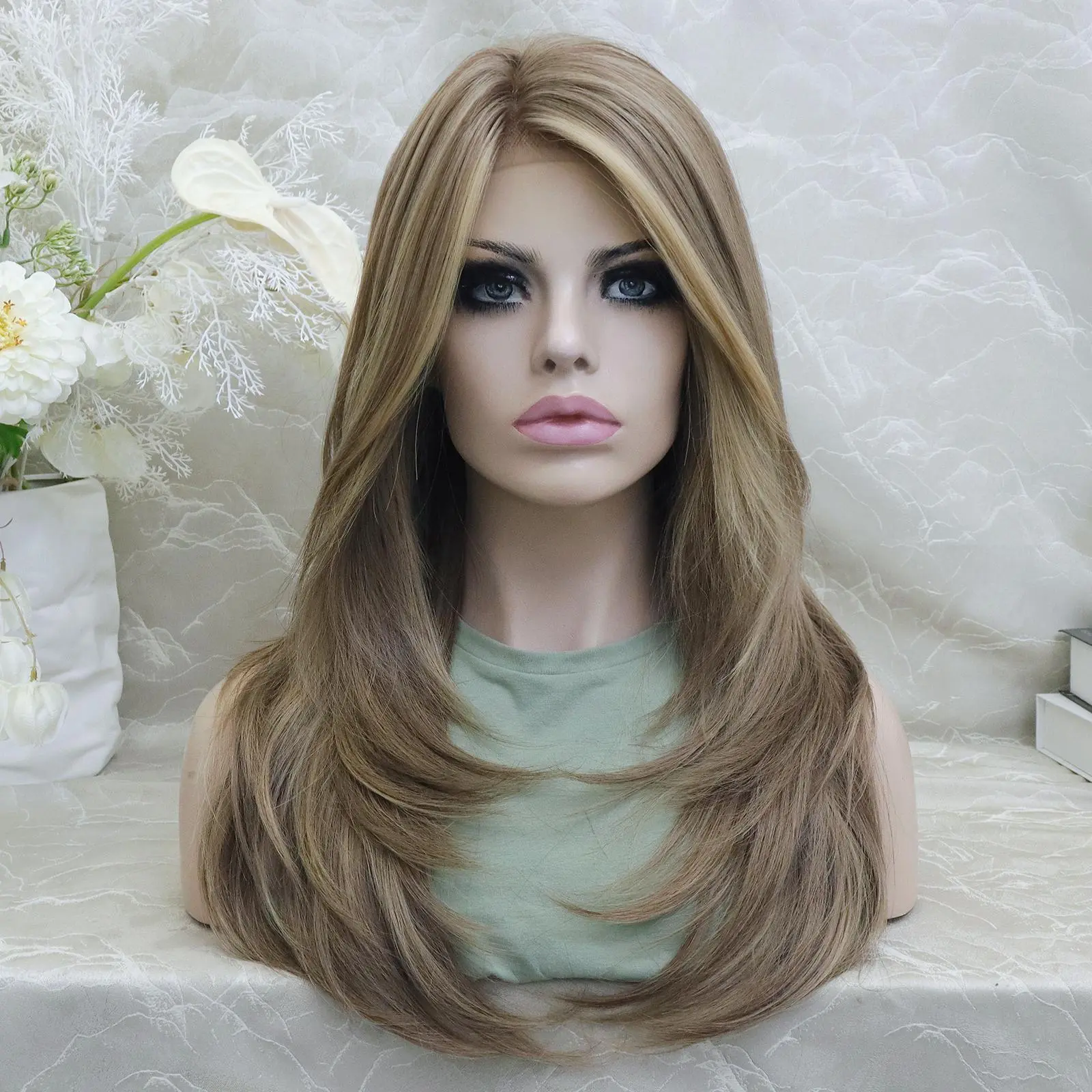 IMstyle Kaylie Layer Hairstyle 13*4 Free Parting Lace Wig 24inches Flaxen Color with Highlight -TS96-2416