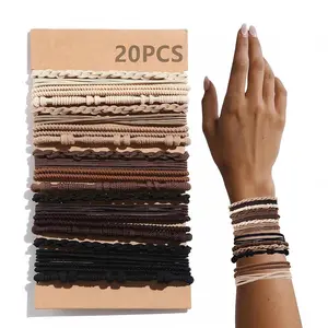 Boho Style Hair Tie (20pcs), Minimalist Hair Accessories Set, Suitable for Thick Hair, Fashion Hair Accessories for Party & Daily Wear, Hair Rubber Bands, Scrunchies