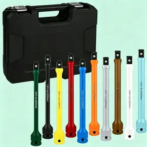 10-Piece 1/2" Drive Impact Extension Bar Set, Torque Limiting 65-150 Ft-Lbs, Color-Coded for Tire Rotation, Reusable with Storage Case, Socket Extensions for Lug Nuts